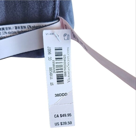 NWT Victoria’s Secret 38DDD Lined Semi Demi Bra Multi-Way Straps Greyish Purple - Picture 4 of 9